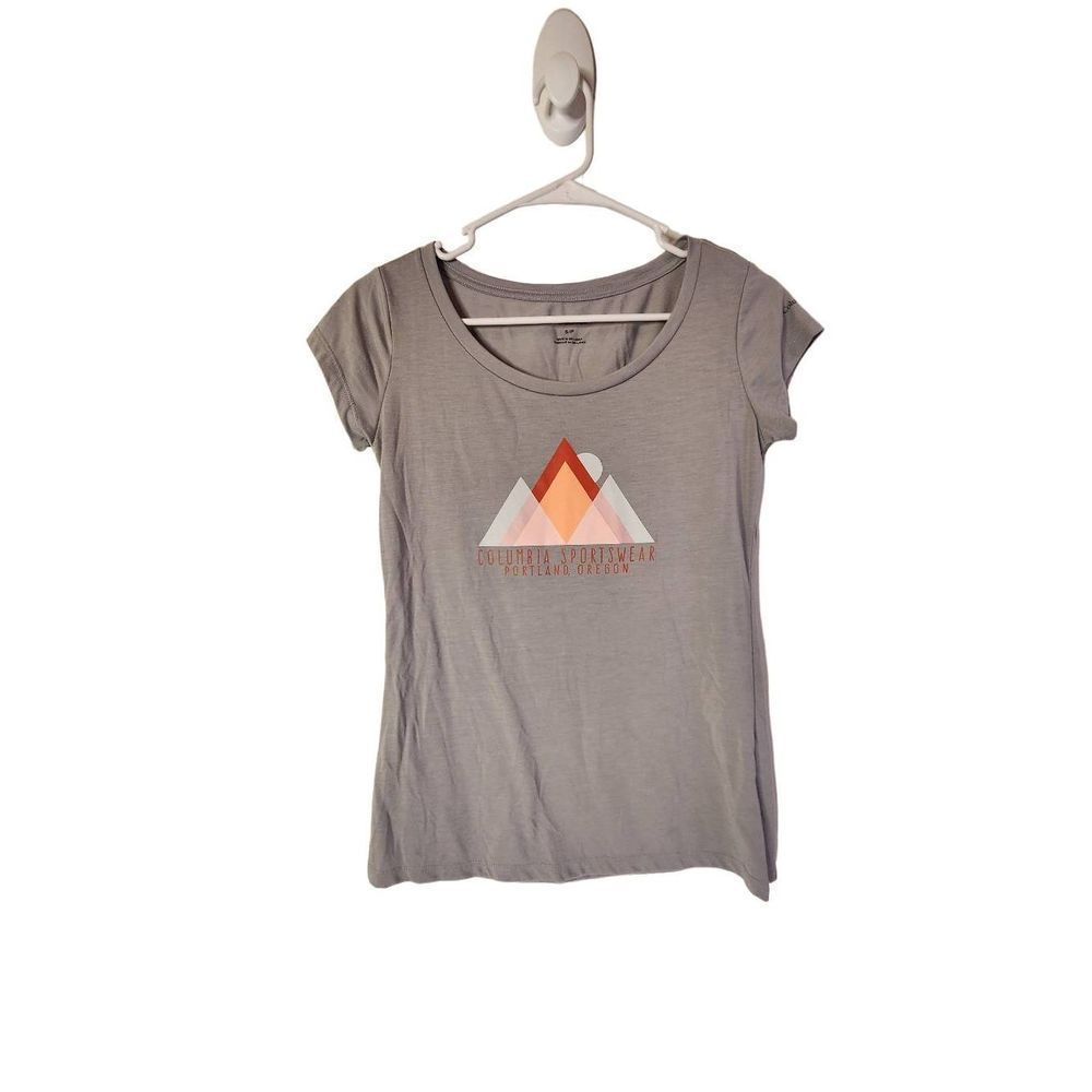 Columbia Sportswear Portland Oregon Womens Short Sleeve Tee Shirt Small gray mou